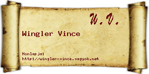 Wingler Vince névjegykártya